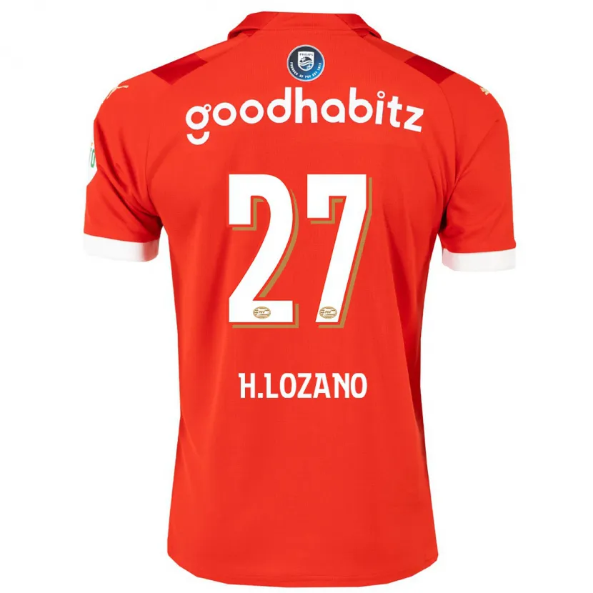 Danxen Hombre Camiseta Hirving Lozano #27 Rojo 1ª Equipación 2023/24 La Camisa