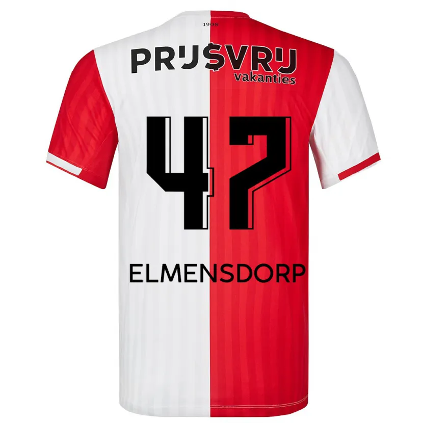 Danxen Hombre Camiseta Paris Elmensdorp #47 Rojo Blanco 1ª Equipación 2023/24 La Camisa