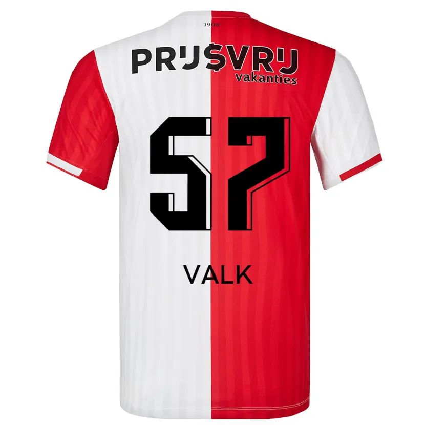 Danxen Hombre Camiseta Sem Valk #57 Rojo Blanco 1ª Equipación 2023/24 La Camisa