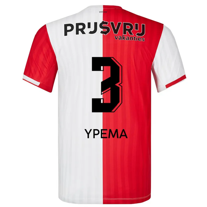 Danxen Hombre Camiseta Danique Ypema #3 Rojo Blanco 1ª Equipación 2023/24 La Camisa