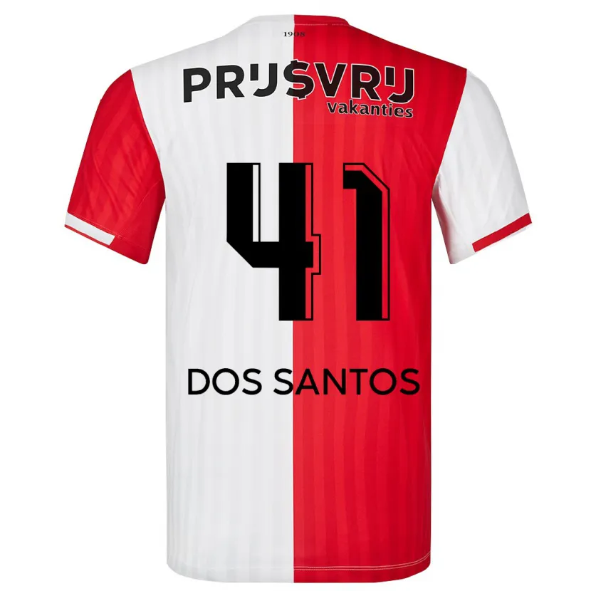 Danxen Hombre Camiseta Giuliany Ben-David Dos Santos #41 Rojo Blanco 1ª Equipación 2023/24 La Camisa