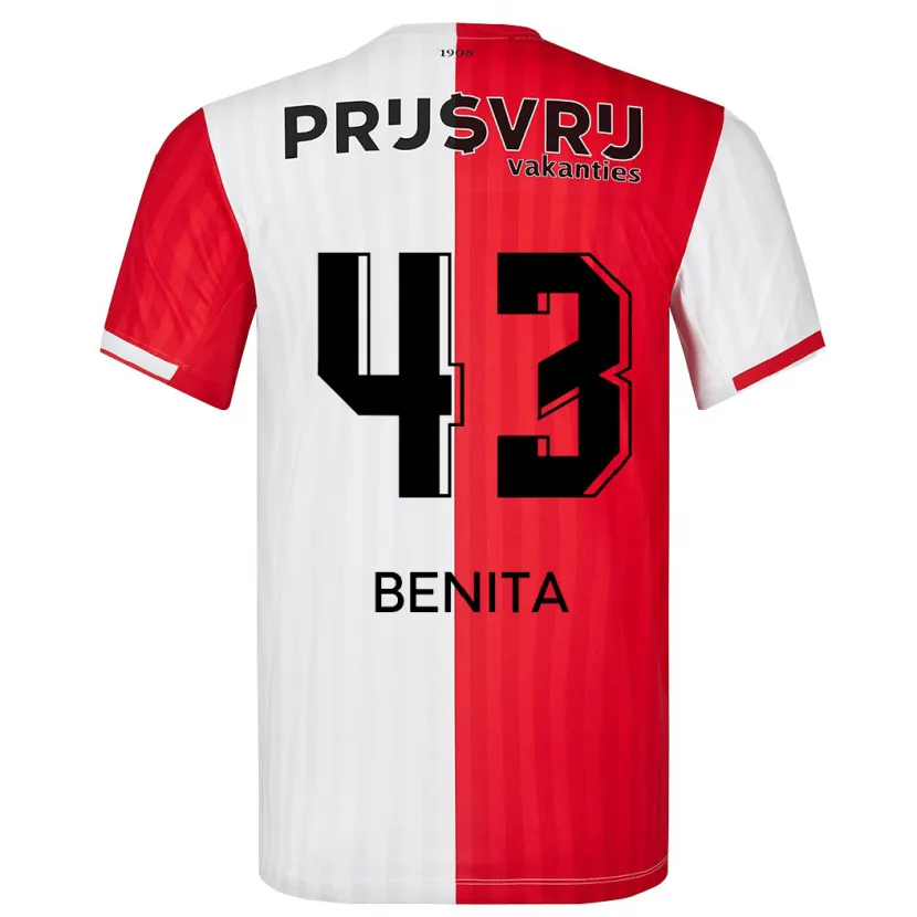 Danxen Hombre Camiseta Mimeirhel Benita #43 Rojo Blanco 1ª Equipación 2023/24 La Camisa