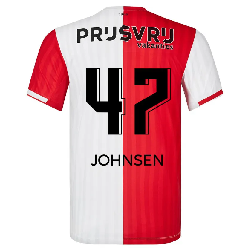 Danxen Hombre Camiseta Mikael Torset Johnsen #47 Rojo Blanco 1ª Equipación 2023/24 La Camisa