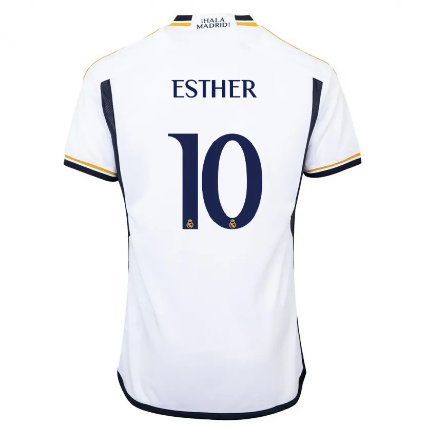 Danxen Hombre Camiseta Esther Gonzalez #10 Blanco 1ª Equipación 2023/24 La Camisa