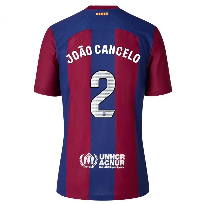 Danxen Hombre Camiseta João Cancelo #2 Rojo Azul 1ª Equipación 2023/24 La Camisa