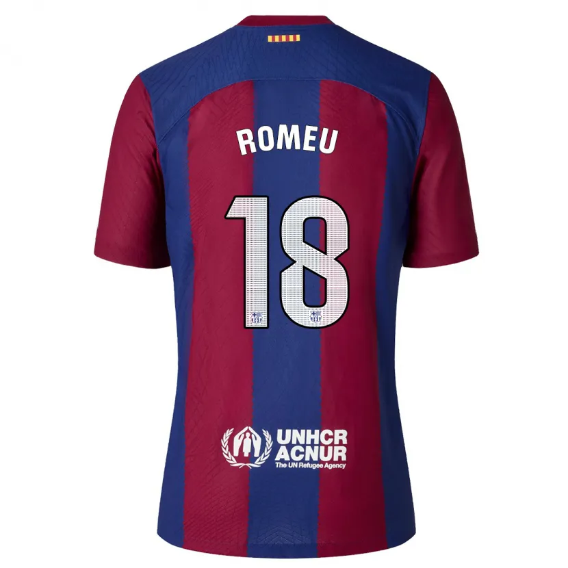 Danxen Hombre Camiseta Oriol Romeu #18 Rojo Azul 1ª Equipación 2023/24 La Camisa