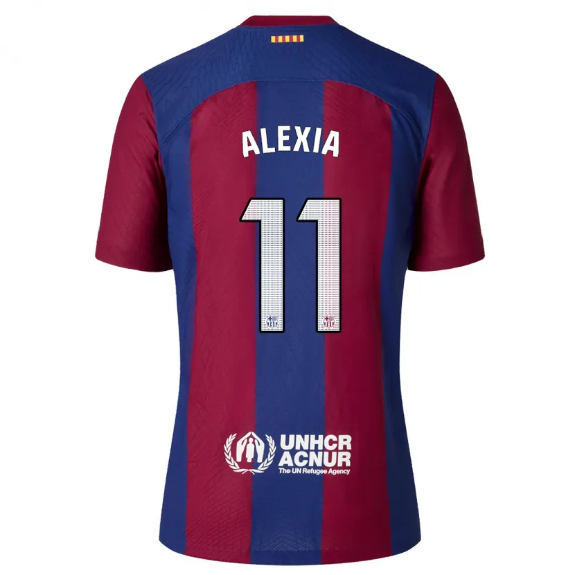 Danxen Hombre Camiseta Alexia Putellas #11 Rojo Azul 1ª Equipación 2023/24 La Camisa