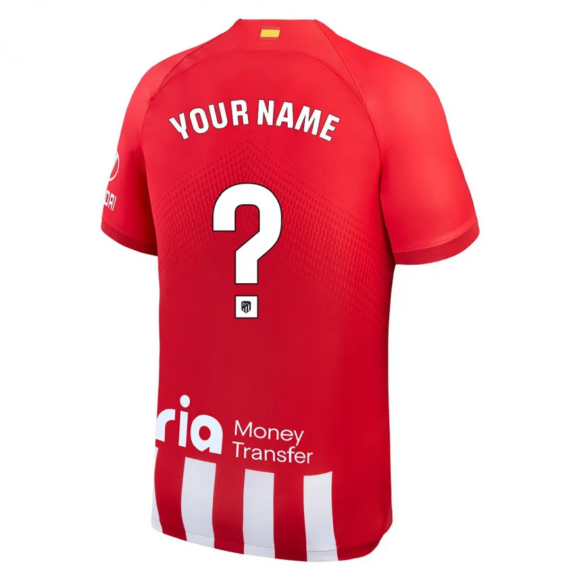 Danxen Hombre Camiseta Su Nombre #0 Rojo Blanco 1ª Equipación 2023/24 La Camisa