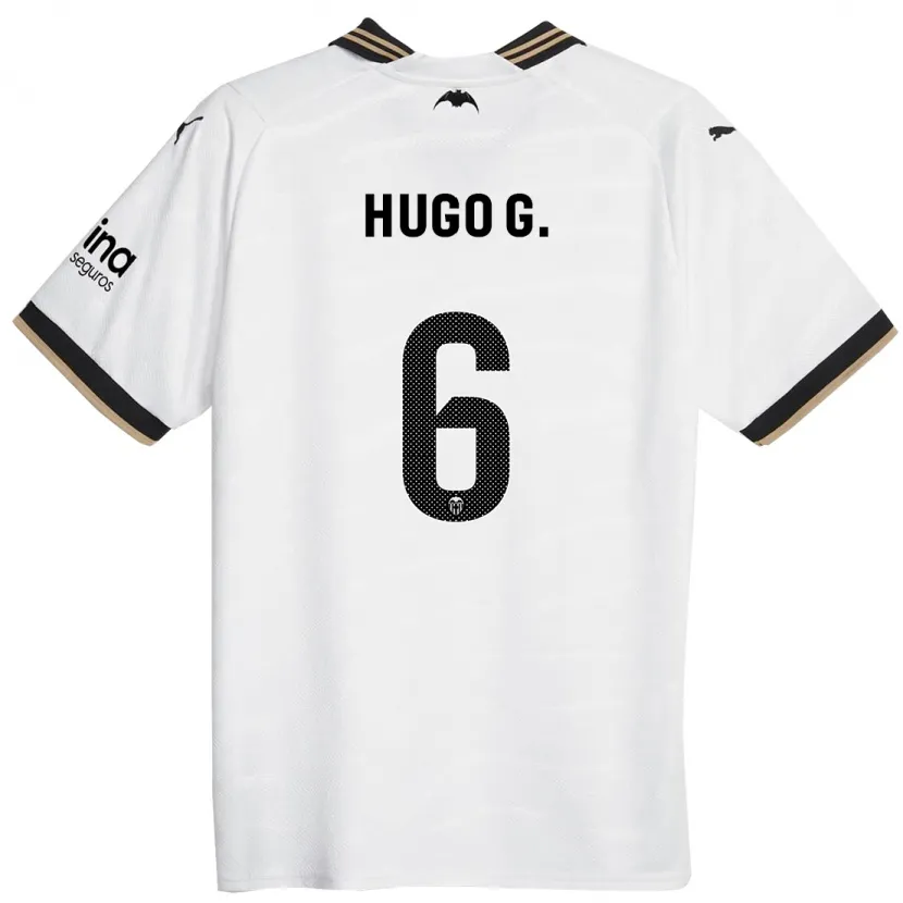 Danxen Hombre Camiseta Hugo Guillamón #6 Blanco 1ª Equipación 2023/24 La Camisa