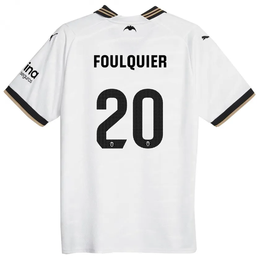 Danxen Hombre Camiseta Dimitri Foulquier #20 Blanco 1ª Equipación 2023/24 La Camisa