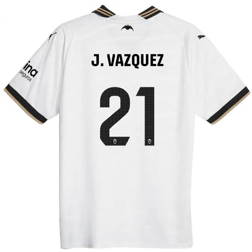 Danxen Hombre Camiseta Jesús Vázquez #21 Blanco 1ª Equipación 2023/24 La Camisa