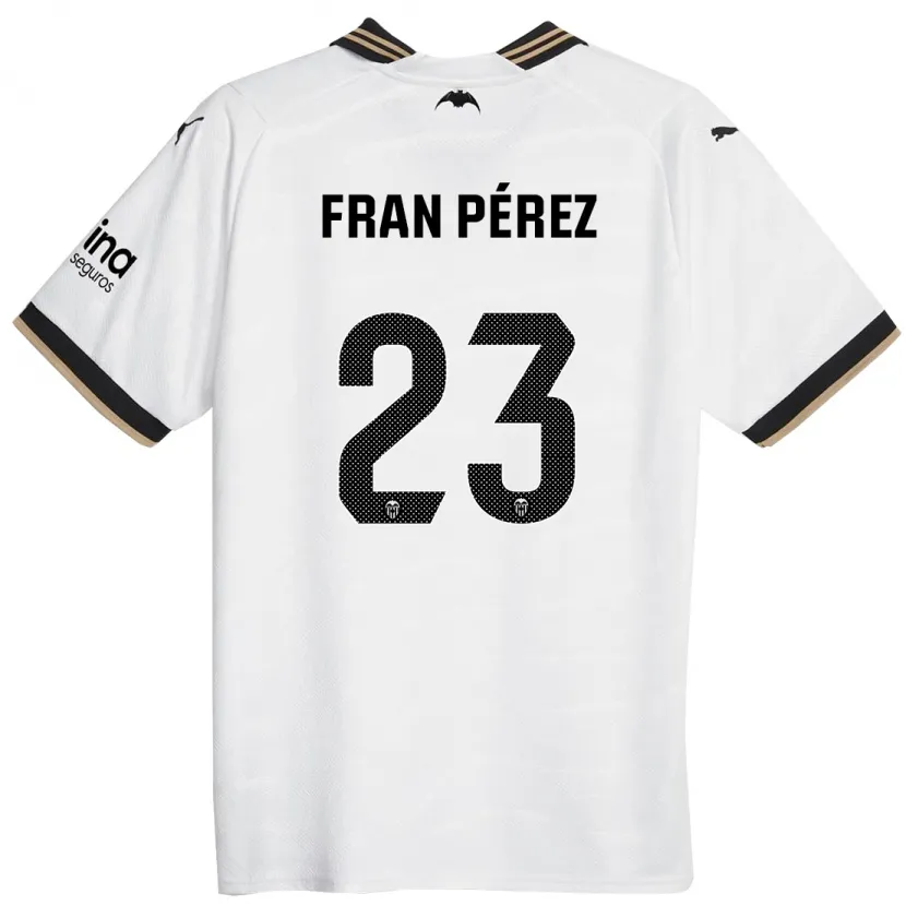 Danxen Hombre Camiseta Fran Pérez #23 Blanco 1ª Equipación 2023/24 La Camisa