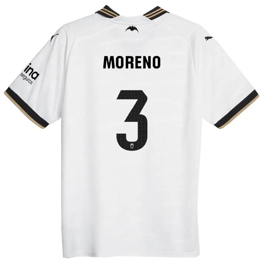 Danxen Hombre Camiseta Diego Moreno #3 Blanco 1ª Equipación 2023/24 La Camisa