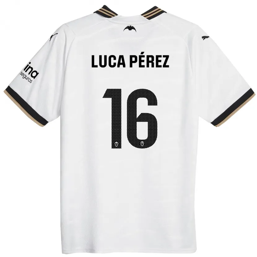 Danxen Hombre Camiseta Simón Luca Pérez #16 Blanco 1ª Equipación 2023/24 La Camisa