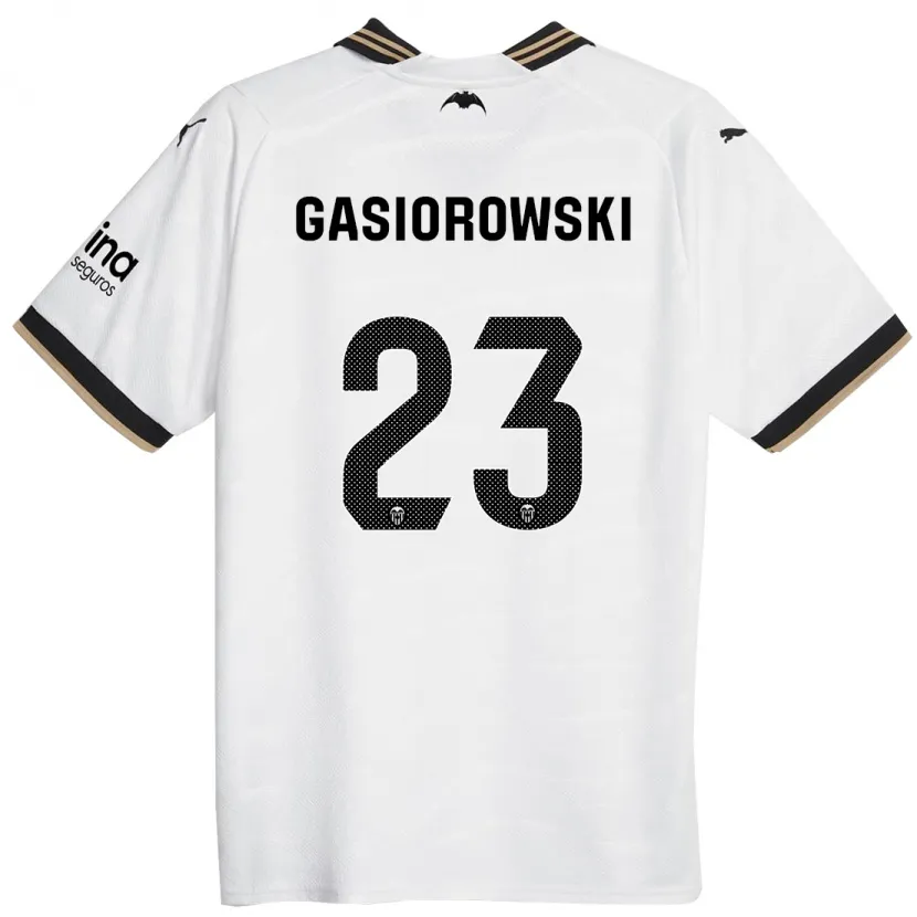 Danxen Hombre Camiseta Yarek Gasiorowski #23 Blanco 1ª Equipación 2023/24 La Camisa