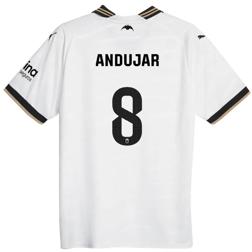 Danxen Hombre Camiseta Candela Andujar #8 Blanco 1ª Equipación 2023/24 La Camisa