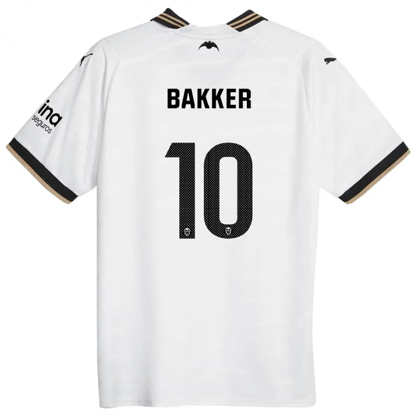 Danxen Hombre Camiseta Linda Bakker #10 Blanco 1ª Equipación 2023/24 La Camisa