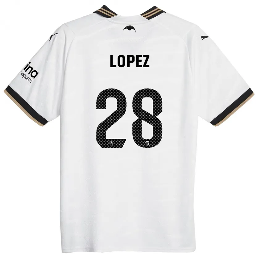 Danxen Hombre Camiseta Saray Lopez #28 Blanco 1ª Equipación 2023/24 La Camisa