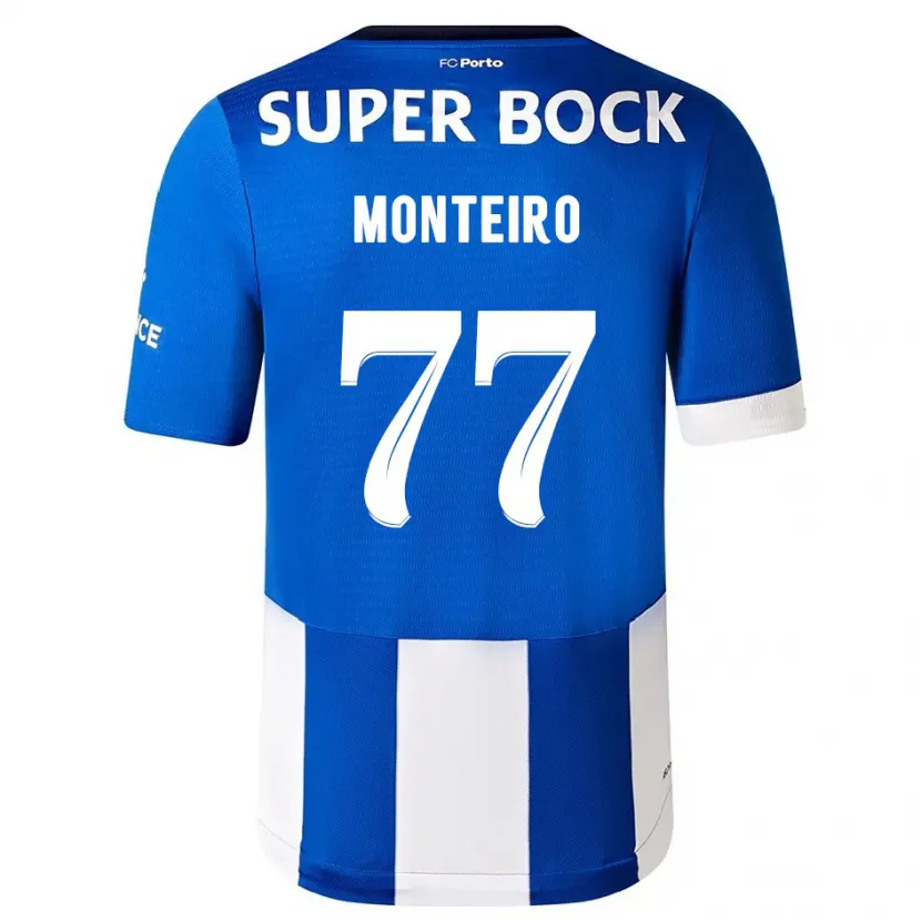 Danxen Hombre Camiseta Rui Monteiro #77 Azul Blanco 1ª Equipación 2023/24 La Camisa