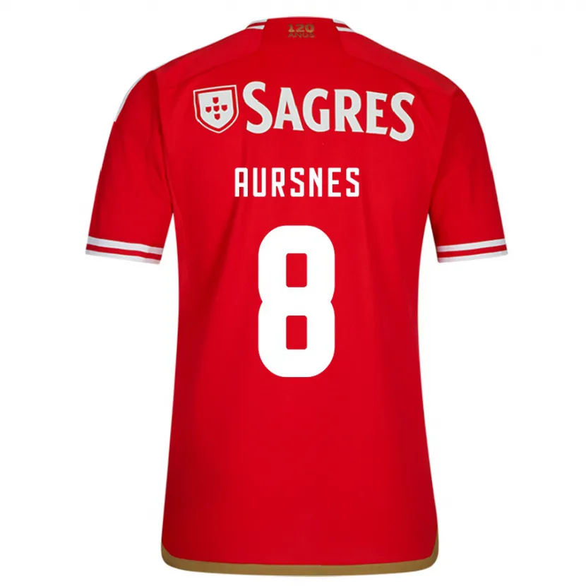 Danxen Hombre Camiseta Fredrik Aursnes #8 Rojo 1ª Equipación 2023/24 La Camisa