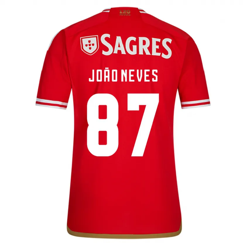 Danxen Hombre Camiseta João Neves #87 Rojo 1ª Equipación 2023/24 La Camisa