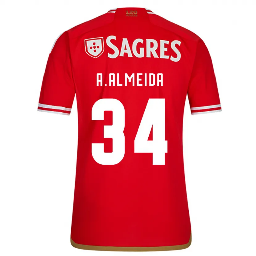 Danxen Hombre Camiseta Andre Almeida #34 Rojo 1ª Equipación 2023/24 La Camisa