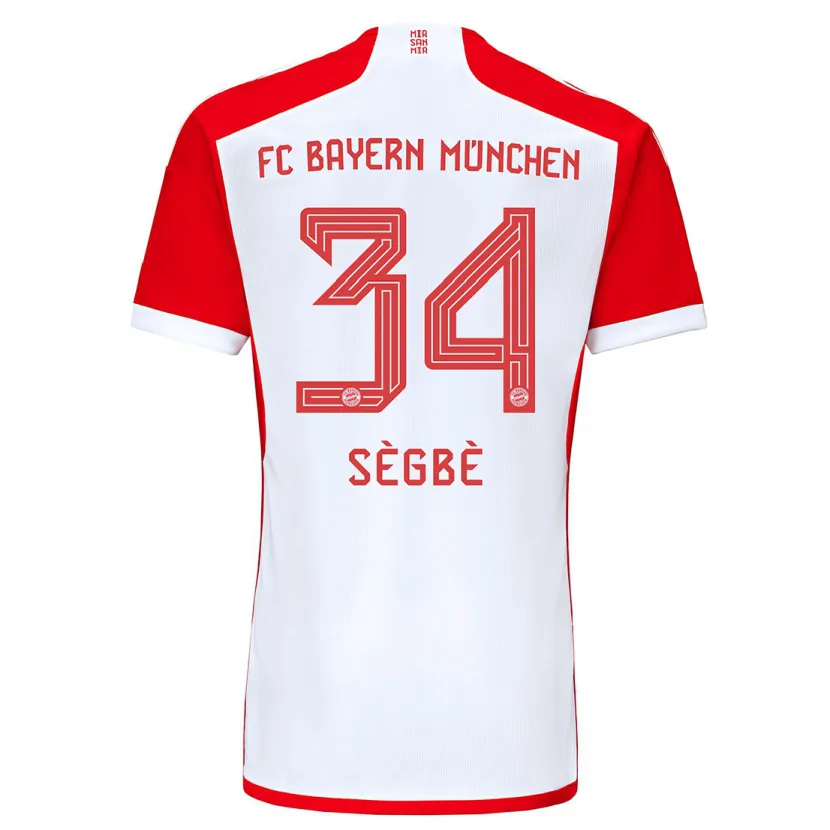 Danxen Hombre Camiseta Désiré Sègbè #34 Rojo Blanco 1ª Equipación 2023/24 La Camisa