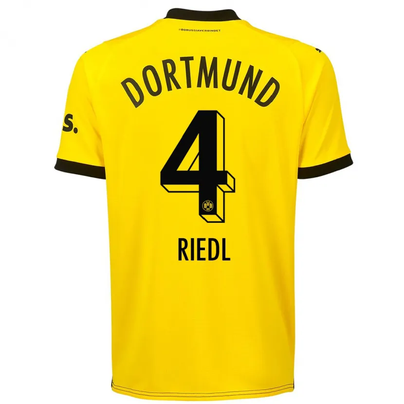 Danxen Hombre Camiseta Jan-Luca Riedl #4 Amarillo 1ª Equipación 2023/24 La Camisa