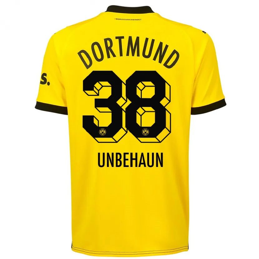 Danxen Hombre Camiseta Luca Unbehaun #38 Amarillo 1ª Equipación 2023/24 La Camisa