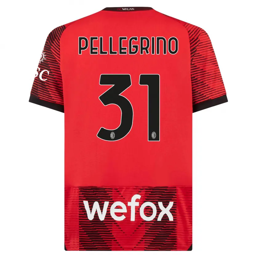 Danxen Hombre Camiseta Marco Pellegrino #31 Negro Rojo 1ª Equipación 2023/24 La Camisa