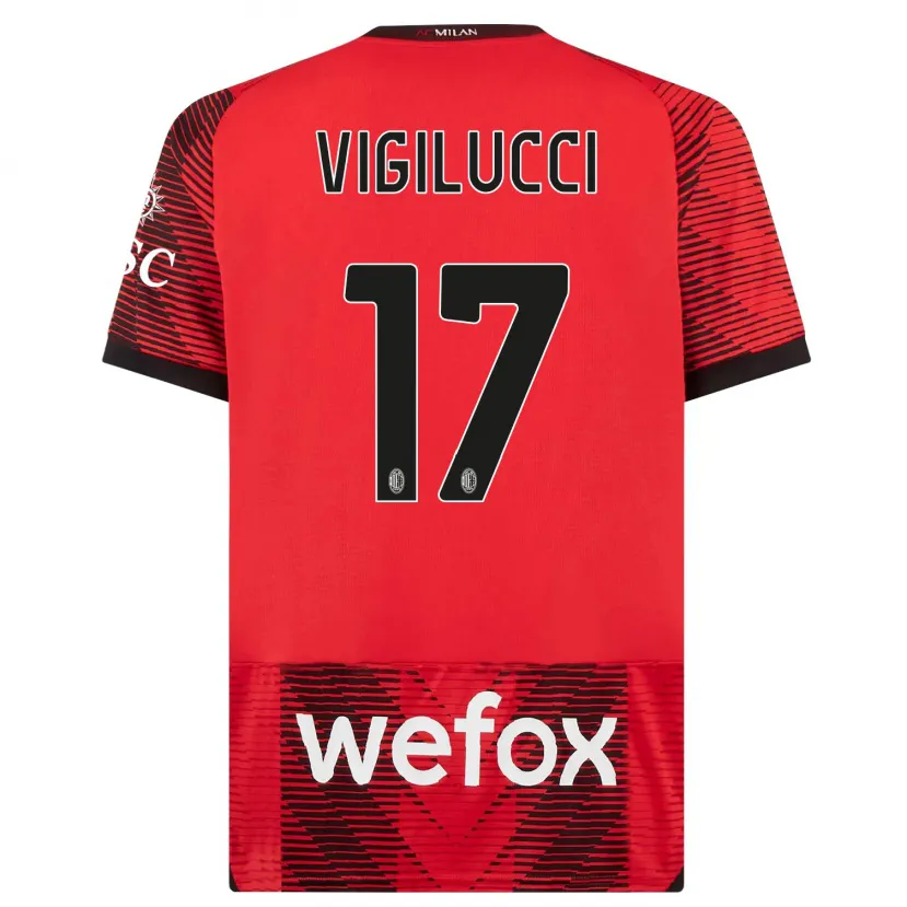 Danxen Hombre Camiseta Valery Vigilucci #17 Negro Rojo 1ª Equipación 2023/24 La Camisa