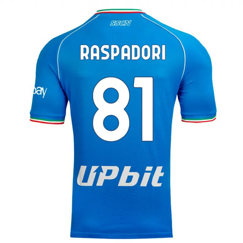 Danxen Hombre Camiseta Giacomo Raspadori #81 Cielo Azul 1ª Equipación 2023/24 La Camisa