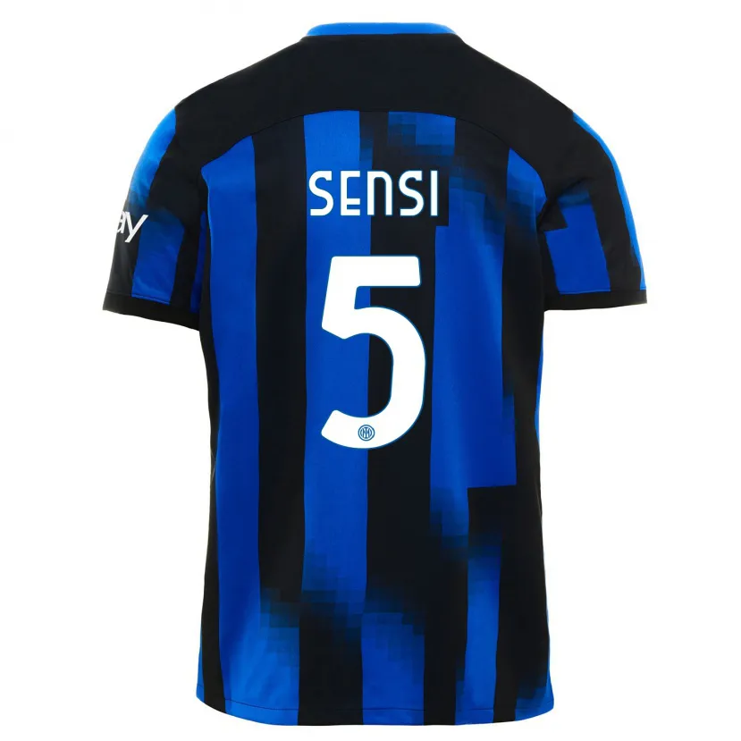 Danxen Hombre Camiseta Stefano Sensi #5 Azul Negro 1ª Equipación 2023/24 La Camisa