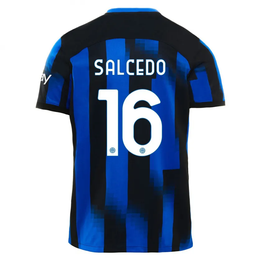 Danxen Hombre Camiseta Eddie Salcedo #16 Azul Negro 1ª Equipación 2023/24 La Camisa