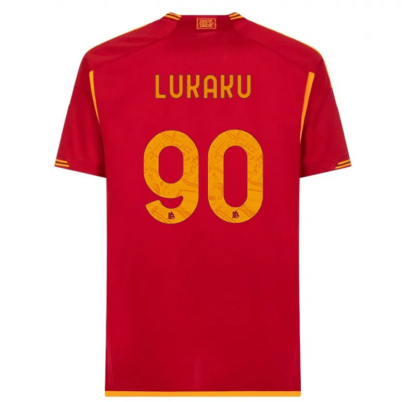 Danxen Hombre Camiseta Romelu Lukaku #90 Rojo 1ª Equipación 2023/24 La Camisa