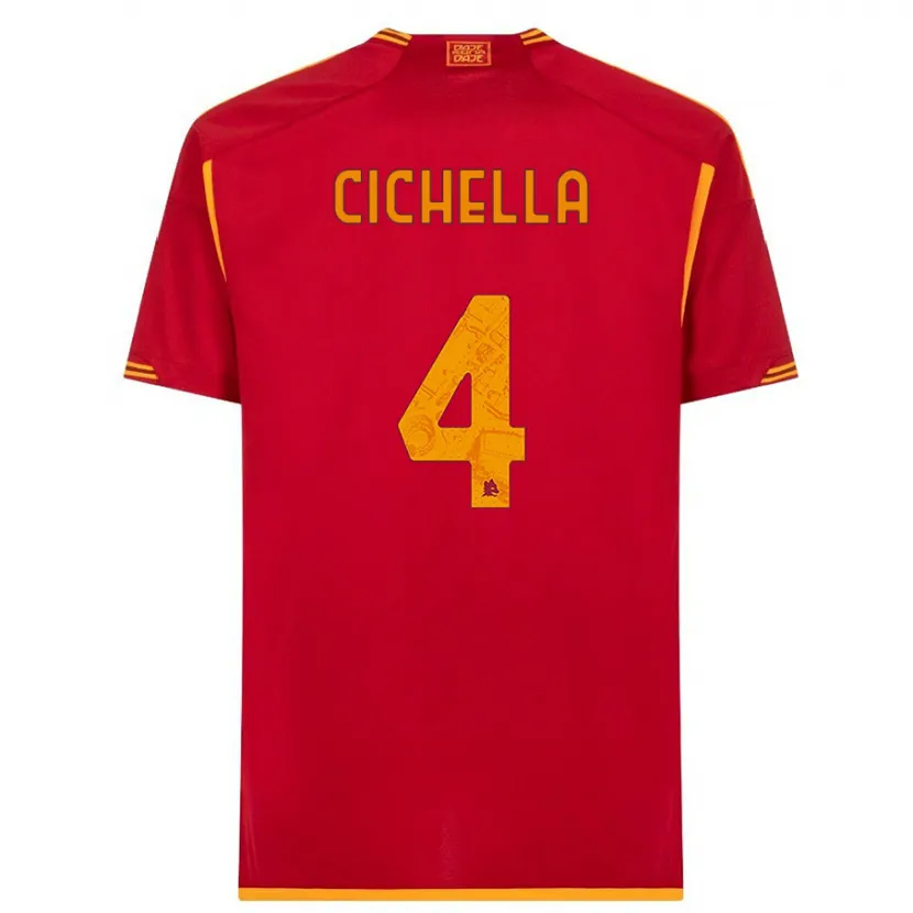 Danxen Hombre Camiseta Matteo Cichella #4 Rojo 1ª Equipación 2023/24 La Camisa