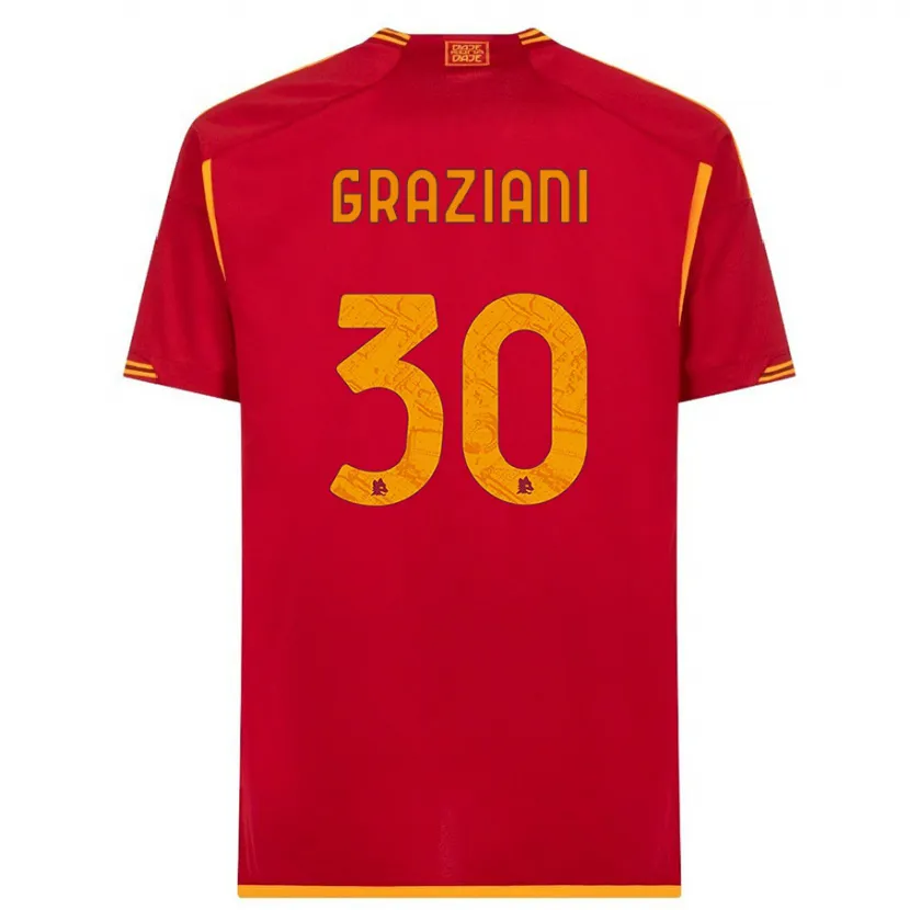 Danxen Hombre Camiseta Leonardo Graziani #30 Rojo 1ª Equipación 2023/24 La Camisa