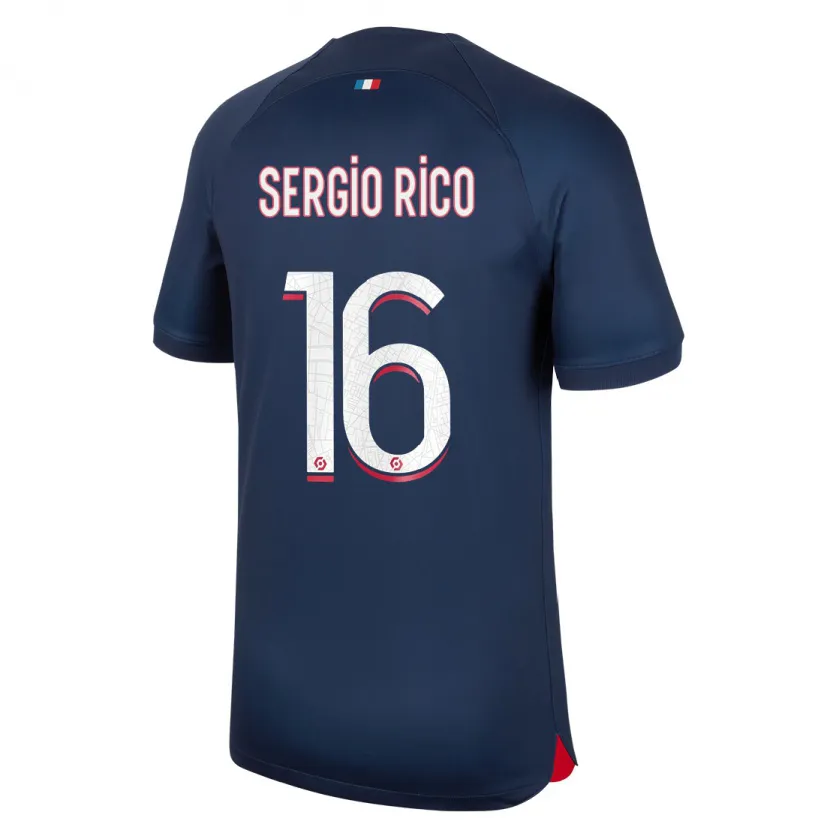 Danxen Hombre Camiseta Sergio Rico #16 Azul Rojo 1ª Equipación 2023/24 La Camisa