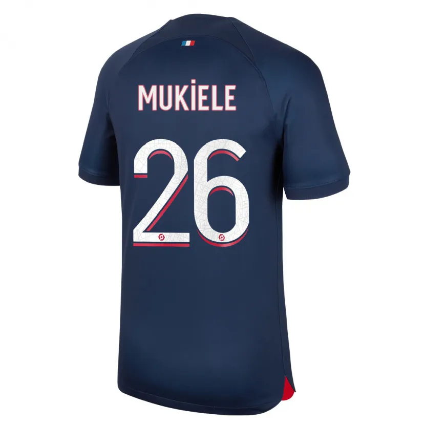 Danxen Hombre Camiseta Nordi Mukiele #26 Azul Rojo 1ª Equipación 2023/24 La Camisa