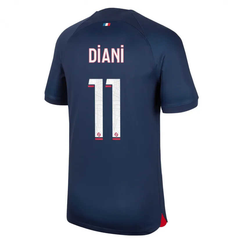 Danxen Hombre Camiseta Kadidiatou Diani #11 Azul Rojo 1ª Equipación 2023/24 La Camisa