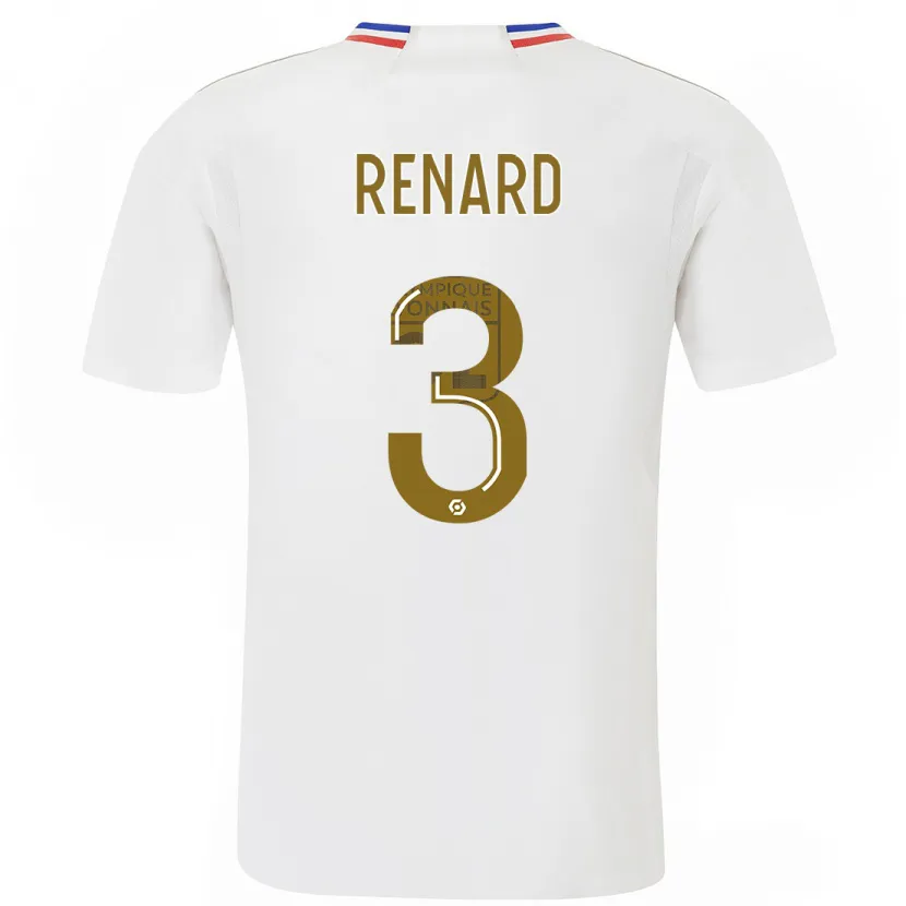 Danxen Hombre Camiseta Wendie Renard #3 Blanco 1ª Equipación 2023/24 La Camisa