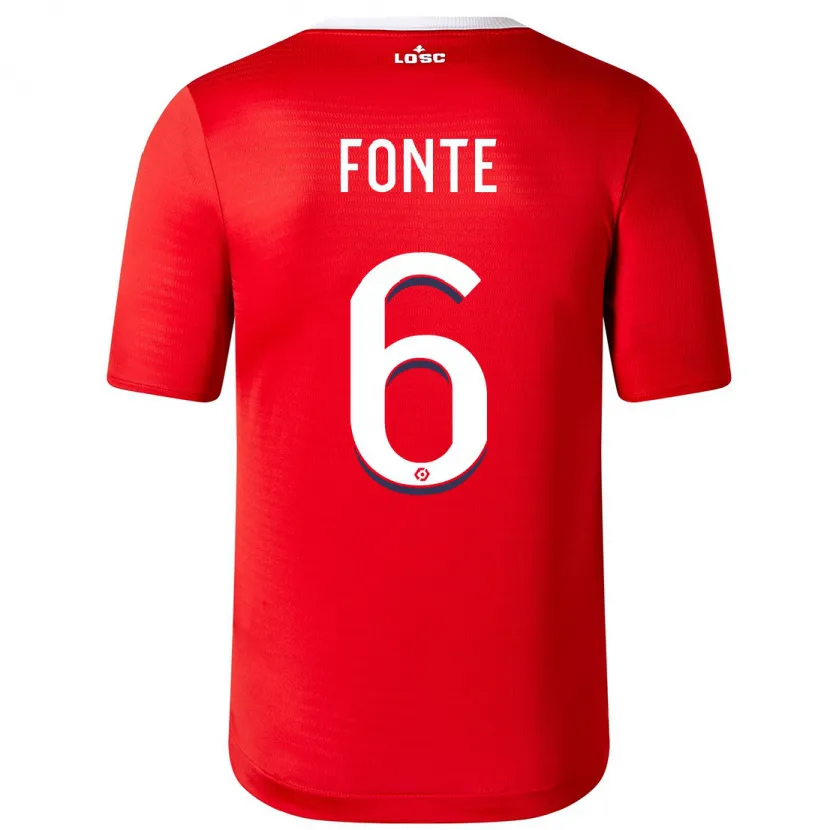 Danxen Hombre Camiseta Jose Fonte #6 Rojo 1ª Equipación 2023/24 La Camisa