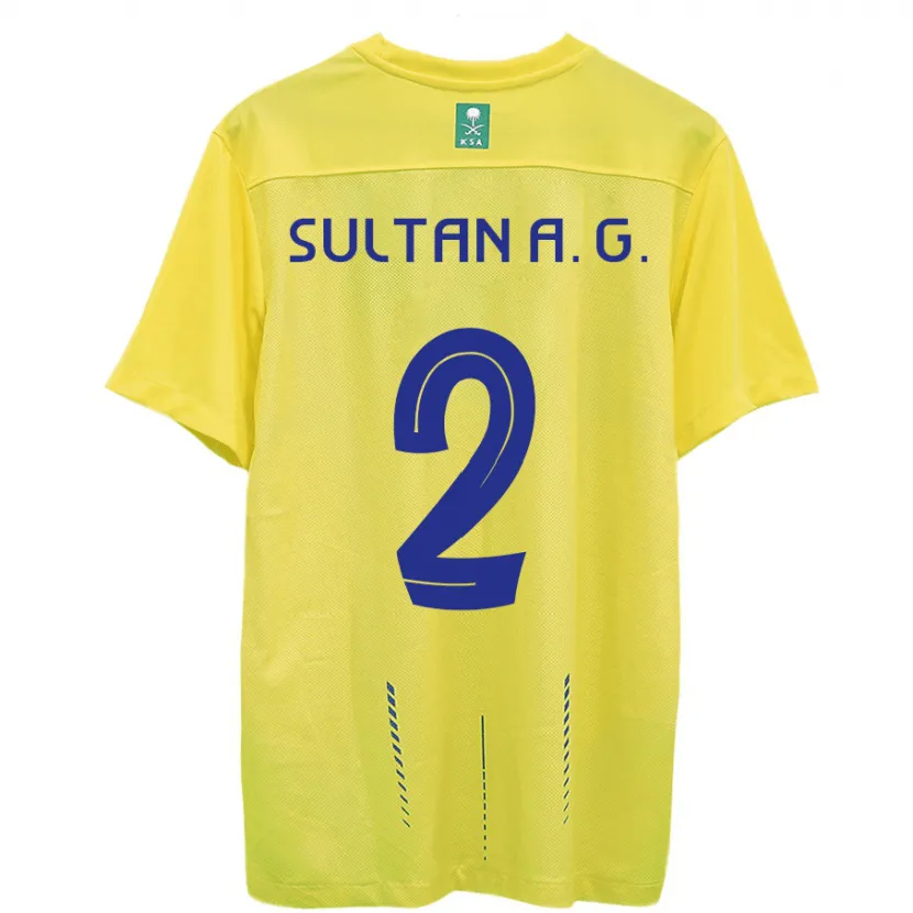 Danxen Hombre Camiseta Sultan Al-Ghannam #2 Amarillo 1ª Equipación 2023/24 La Camisa