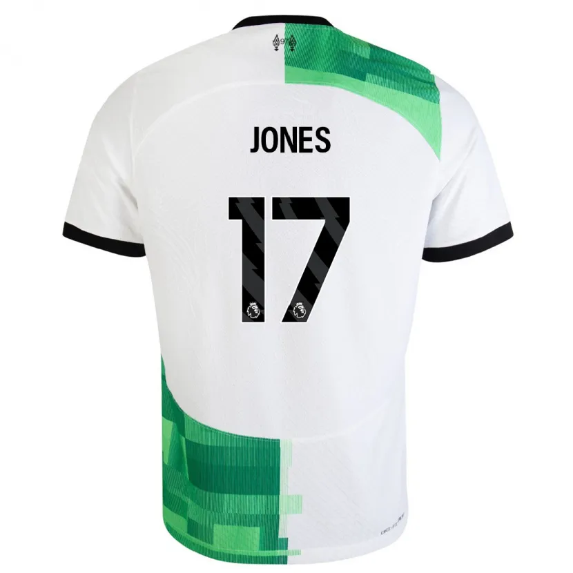 Danxen Hombre Camiseta Curtis Jones #17 Blanco Verde 2ª Equipación 2023/24 La Camisa