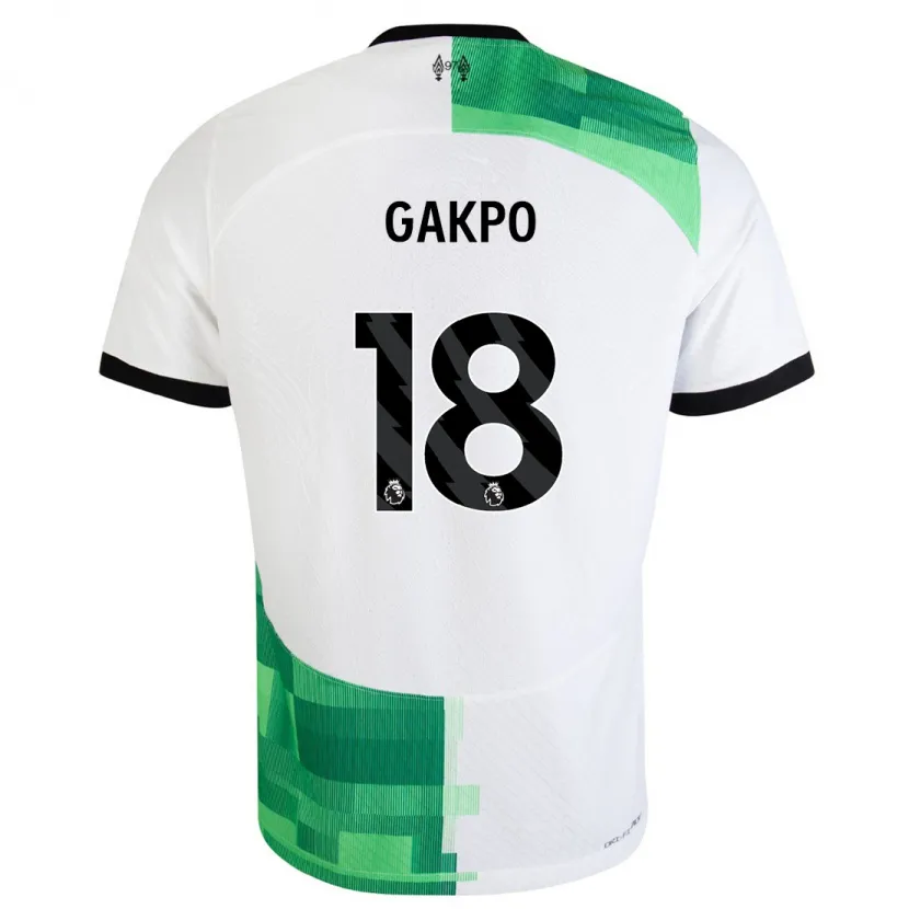 Danxen Hombre Camiseta Cody Gakpo #18 Blanco Verde 2ª Equipación 2023/24 La Camisa