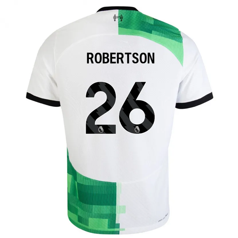 Danxen Hombre Camiseta Andrew Robertson #26 Blanco Verde 2ª Equipación 2023/24 La Camisa