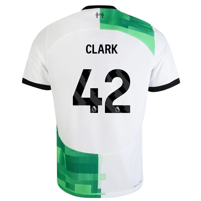 Danxen Hombre Camiseta Bobby Clark #42 Blanco Verde 2ª Equipación 2023/24 La Camisa