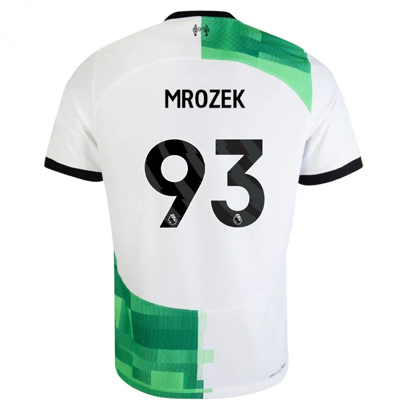 Danxen Hombre Camiseta Fabian Mrozek #93 Blanco Verde 2ª Equipación 2023/24 La Camisa