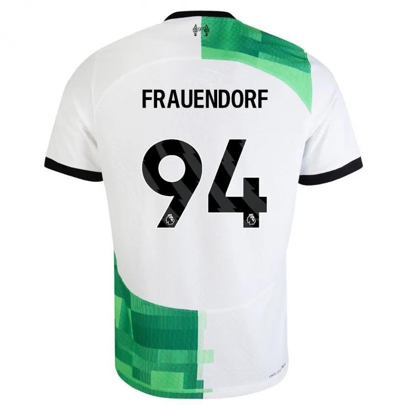 Danxen Hombre Camiseta Melkamu Frauendorf #94 Blanco Verde 2ª Equipación 2023/24 La Camisa