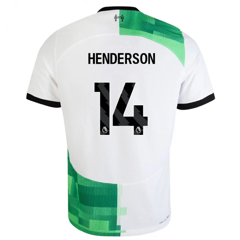 Danxen Hombre Camiseta Henderson #14 Blanco Verde 2ª Equipación 2023/24 La Camisa